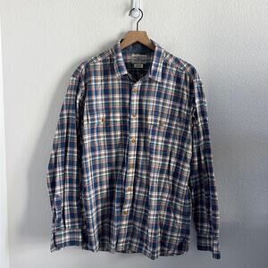 Lucky Brand Dungarees Plaid Front Button Collar Shirt Mens Long Sleeve XL